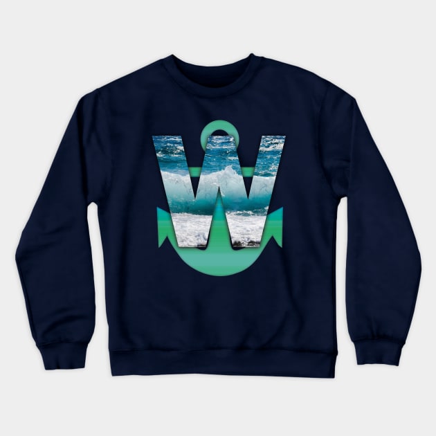 W anchor Crewneck Sweatshirt by TeeText